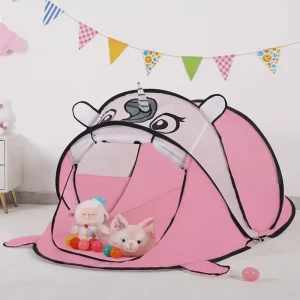 Barn Pop-Up Lek Tält med Djurmotiv – Inomhus- & Utomhuslek