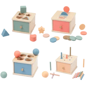 Alternative view of Montessori Träform- och Färgsorteringsleksak med Förvaringslåda – Busy Board för Finmotorik