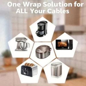 Uppgraderad kabelhållare för köket – Trasselfri sladdförvaring för hushållsapparater | Kraftig självhäftande och halkfri design