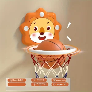 1-set barnbasketset med sugkoppsmontering utan borrning – inomhusbasket för hemmabruk