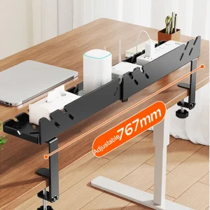 Alternative view of Under skrivbordet kabelränna utan borr – tvåhåls kabelkanal och kabelorganisator