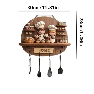 En tränyckelhållare med fyra metallkrokar – färgglad och unik design