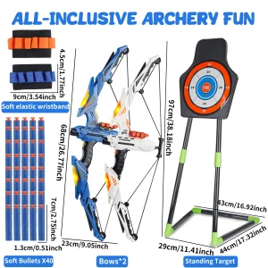 Alternative view of Blå/vit båg- och pil-leksak för barn – För inomhus- och utomhuslek, perfekt present till högtid eller skolstart