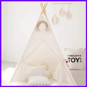 Fällbart barn-tält – prinsess-slott teepee lekstuga, inomhus/utomhus