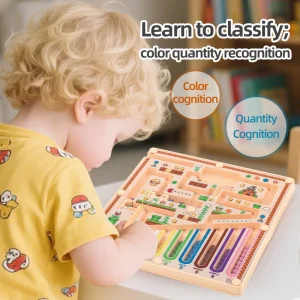 En magnetisk labyrint – avancerat pussel för barn som främjar matematisk logik, kognitiv klassificering, utbildningsintelligens samt visuell och intellektuell utveckling och uppmuntrar praktisk lek och hjärnbaserat lärande