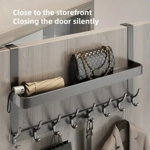 Väggmonterad hängare i aluminium – utan borrning, justerbar och mångsidig för hall och badrum