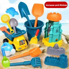 Children's Beach Toy Set, ATV, Sand Digging and Water Toy, Beach Bucket, Hourglass, Shovel, Beach Sand Play Tool Random Colors