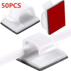 Kabelklämmor för kabelhantering med självhäftande fästen