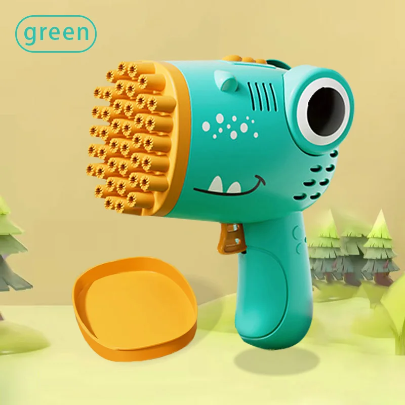 40-håls dinosaurie bubbelmaskin – handhållen, elektrisk bubbelpistol för utomhusbruk (utan bubbelvatten) 8 40-håls dinosaurie bubbelmaskin – handhållen, elektrisk bubbelpistol för utomhusbruk (utan bubbelvatten) - Bild 8