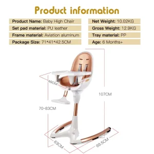 Justerbar barnstol med mångsidiga funktioner – avtagbar bricka och lutningsalternativ