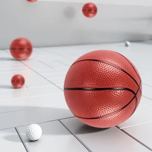 Interaktivt inomhusbasketset med två bollar – lekset för barn i vardagsrum och sovrum