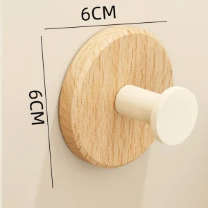 Självhäftande träkrok – väggkrok för badrum, kök och förvaring