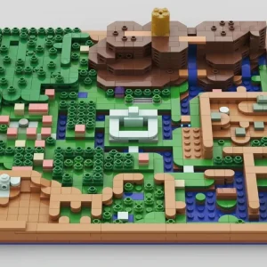 Lätt världskarta byggsats – utbildande modell för barn (MOC-)