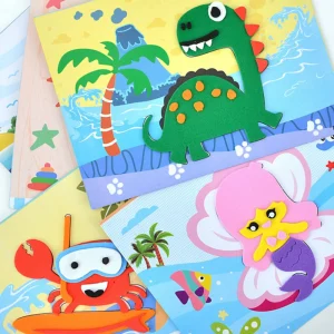 10 st 3D EVA-skumklistermärken – pyssel och pusselverktyg för barn