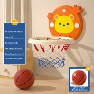 Barnens inomhusbasketkorg för kast – hopfällbar och väggmonterad – lekfullt barnpresent