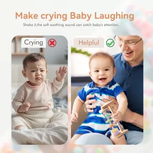 Alternative view of Montessori Regn-Rör i trä – Regnbåge, Musik & Sensorisk Leksak för Bebis