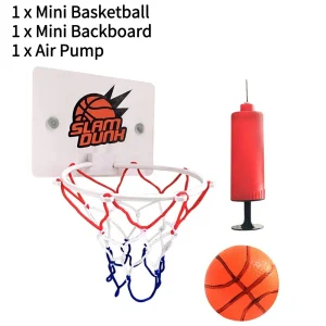 Sugkoppsdesignad väggmonterad basketkorg – Mini inomhusträning med 2 bollar