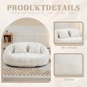 Sittsäcksoffa i chenille – Lazy Sofa med hög rygg (inomhus och utomhus)