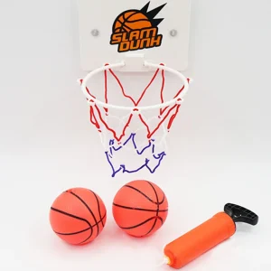 Sugkoppsdesignad väggmonterad basketkorg – Mini inomhusträning med 2 bollar