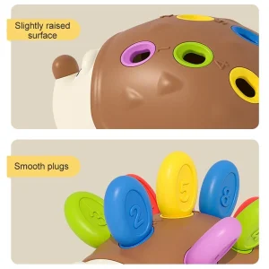 Igelkott Montessori-lärleksak för finmotorik, räknande och koncentration