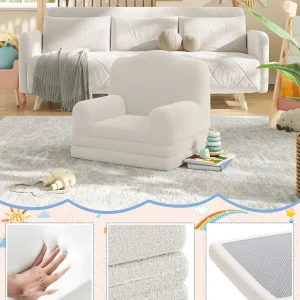 Barnlässoffa i Sherpa – omvandlingsbar barnsoffa och utfällbar säng med tvättbart överdrag, kronformad design 13 Barnlässoffa i Sherpa – omvandlingsbar barnsoffa och utfällbar säng med tvättbart överdrag, kronformad design