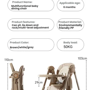 Spädbarns- och småbarnsstol – mångsidig matstol för barn, justerbar höjd, hopfällbar 18 Spädbarns- och småbarnsstol – mångsidig matstol för barn, justerbar höjd, hopfällbar