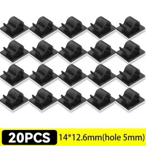 Självhäftande kabelklämmor för kabelhantering (5–50 stycken)