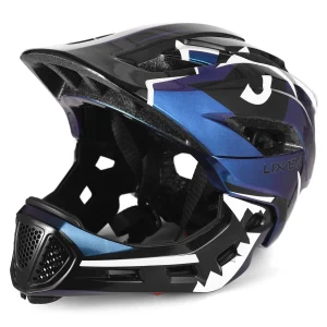 Barnhjälm – avtagbar fullface som konverteras till halvhjälm med visir