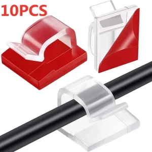 Kabelklämmor för kabelhantering med självhäftande fästen