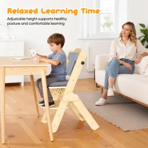 Justerbar högbarnstol i naturligt trä med avtagbar bricka – från 6 månader