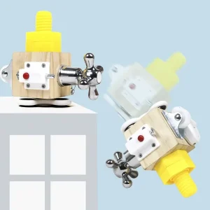 Trä Busy Cube – fidgetleksak för barn och vuxna, Montessori-inlärning, sensorisk aktivitetstavla för resor