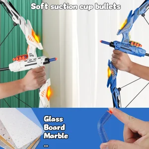 Blå/vit båg- och pil-leksak för barn – För inomhus- och utomhuslek, perfekt present till högtid eller skolstart