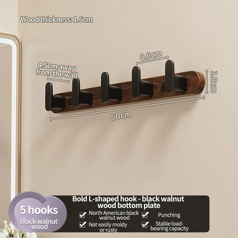 wood L black 5hooks