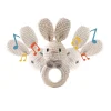 1 stycke Baby Rattle – Amigurumi-kanin med träteether, crochet mjuk babyleksak