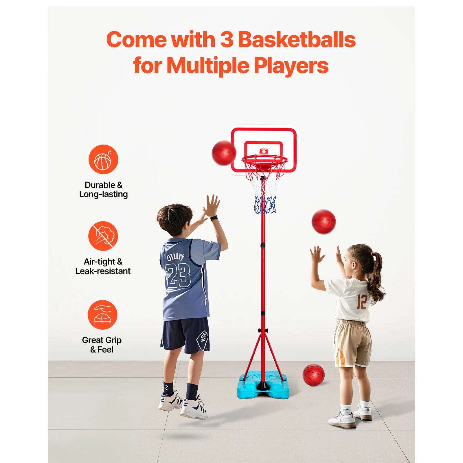 Justerbar barnbasketkorg 104–190 cm – inomhus och utomhus 5 Justerbar barnbasketkorg 104–190 cm – inomhus och utomhus - Bild 5