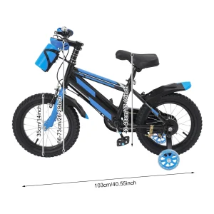 14-tums barncykel med stödhjul och vattenflaska, justerbar sadel 10 14-tums barncykel med stödhjul och vattenflaska, justerbar sadel