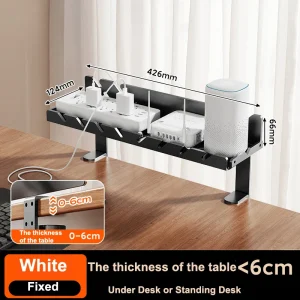 Under skrivbordet kabelränna utan borr – tvåhåls kabelkanal och kabelorganisator