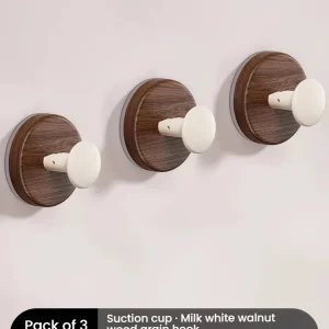 Självhäftande dörrkrok i träimitation – väggmonterad utan borr, handduks- och klädkrok för kök eller badrum