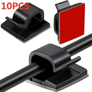 Kabelklämmor för kabelhantering med självhäftande fästen