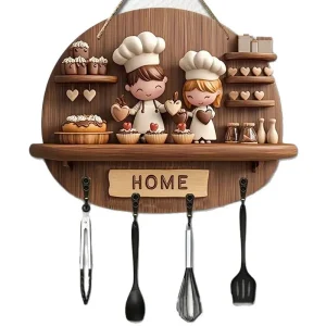 En tränyckelhållare med fyra metallkrokar – färgglad och unik design