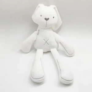 Söt tecknad kanin med långa öron – mjuk plyschleksak för barn och sovkamrat