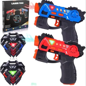 Laserpistolset för två spelare – Leksaksskjutning i sci-fi stil, inomhus/utomhus
