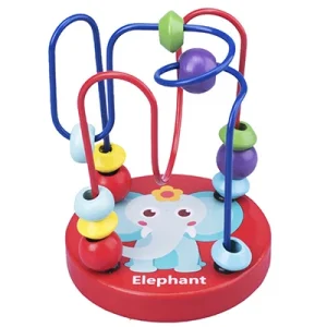 Montessori-inspirerad träleksak: Pärl-labyrint och abakus för små barn (1–3 år)