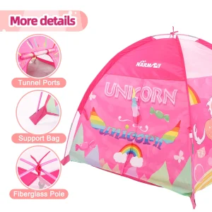 Unicorn Dome-tält för barn – Prinsessinspirerat lek-tält (122 x 122 x 102 cm)