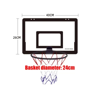 Mini basketkorg för barn – inomhuslek med upphängbar bräda, 40 × 26 cm
