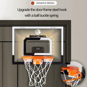 Väggmonterad hopfällbar basketkorg för barn – dunkspel, inomhus/utomhus, för 3 år och uppåt
