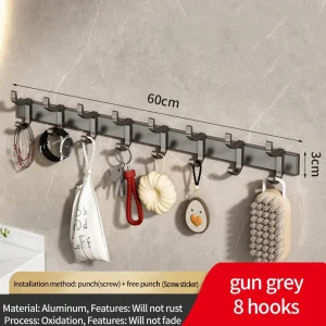 Borrfri uppgradering: justerbar bredd och tjocklek – dörrkrok, klädkrok för badrum och kök (6-pack)