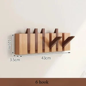 Väggmonterad träkrokställ med 8 krokar – pianotangentdesign