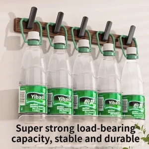 Alternative view of Träväggmonterad klädhängare med nyckelhållare – dekorativ upphängning för hattar, scarfs och väskor