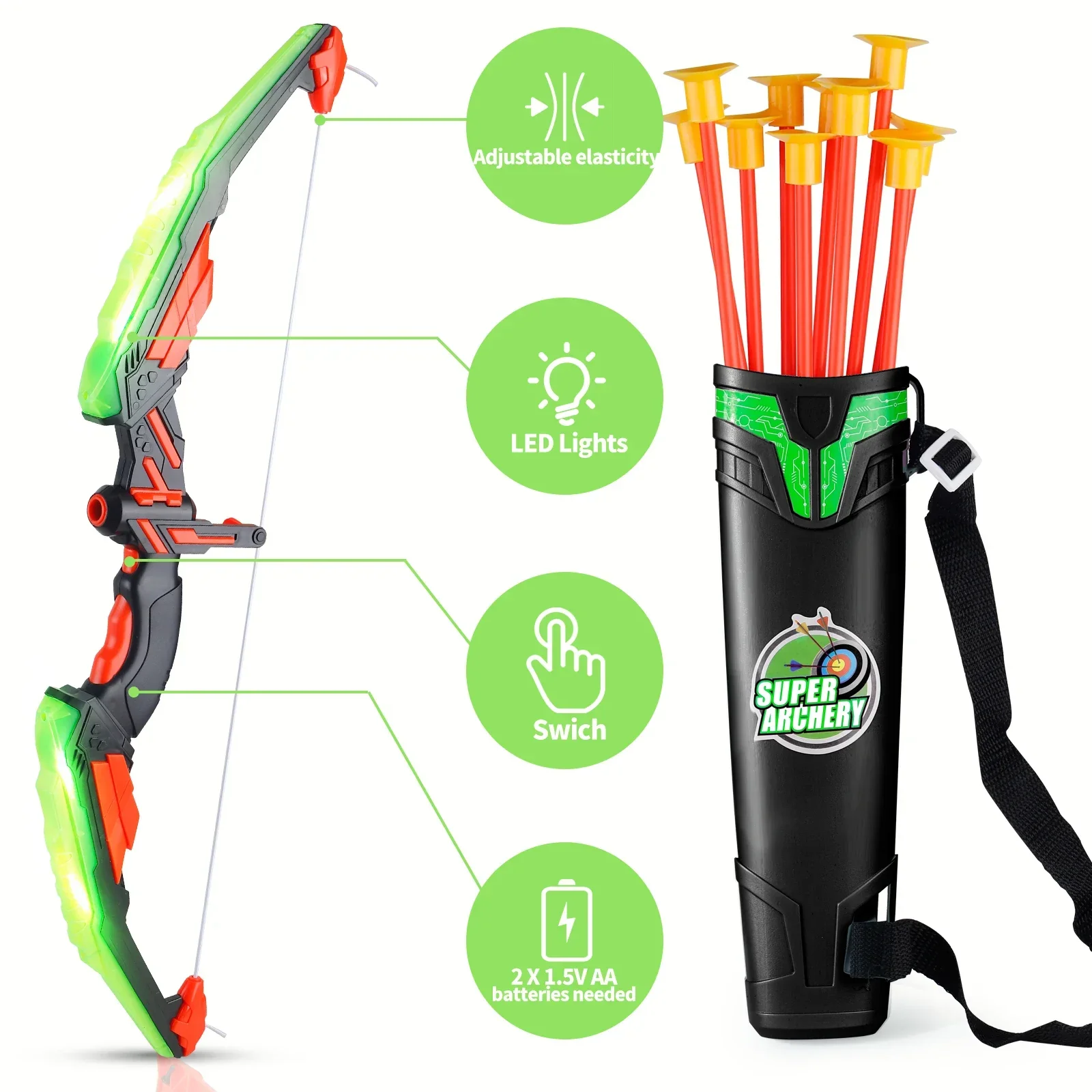 LED-bågskytte lekset – 1-delat kit för utomhusäventyr och fest 4 LED-bågskytte lekset – 1-delat kit för utomhusäventyr och fest - Bild 4